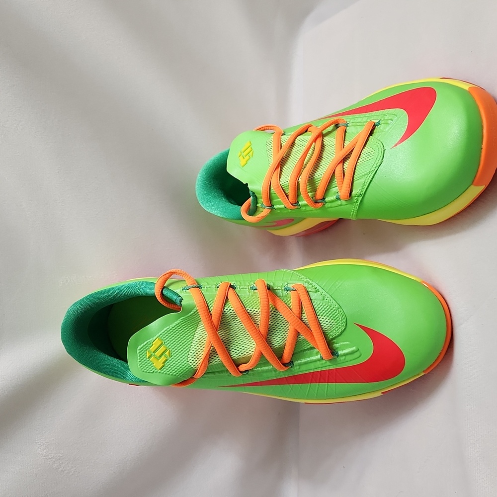 Nike Kevin Durrant KD VI GS Candy Orange Green Sneakers (Size 5.5Y)